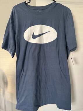 NWT Nike Men’s Swish Logo Blue Tee Shirt Large